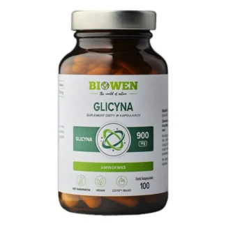 BIOWEN GLICYNA 900 mg 100 kapsułek AMINOKWAS MIĘŚNIE PAMIĘĆ REGENERACJA SEN — zdjęcie 1