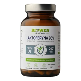 BIOWEN LAKTOFERYNA 100mg 96% LACTOFERRIN ODPORNOŚĆ WCHŁANIANIE ŻELAZA 60kap — zdjęcie 1
